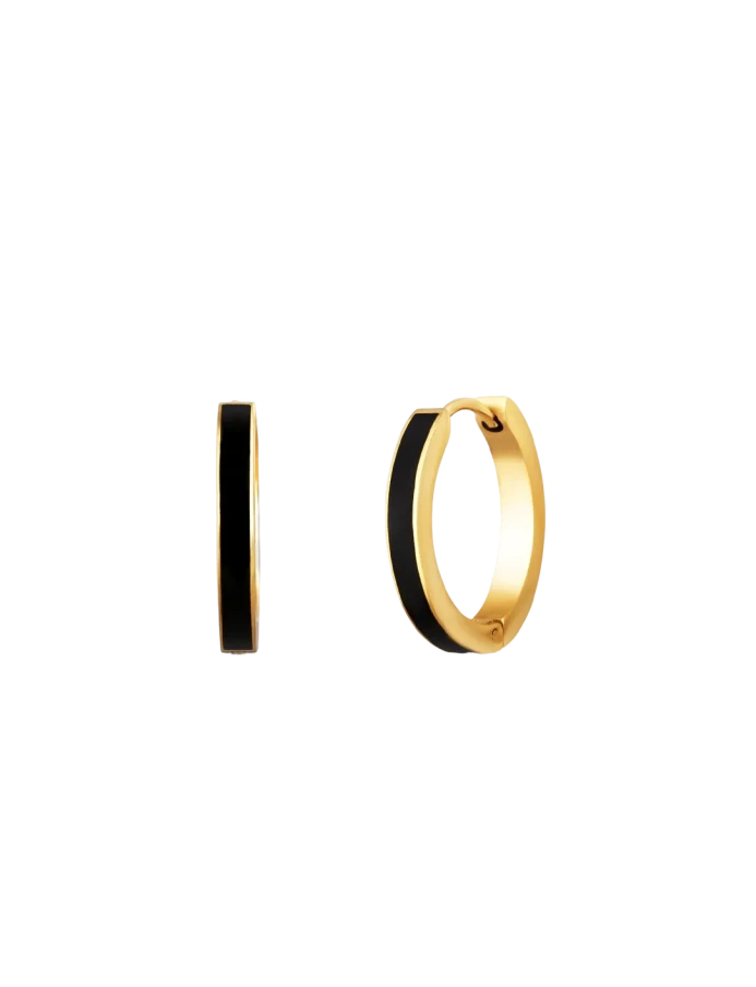 Earrings Black Sara Gold