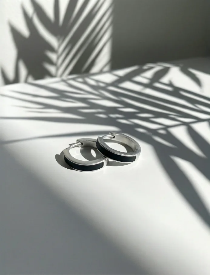 Earrings Black Sara Silver
