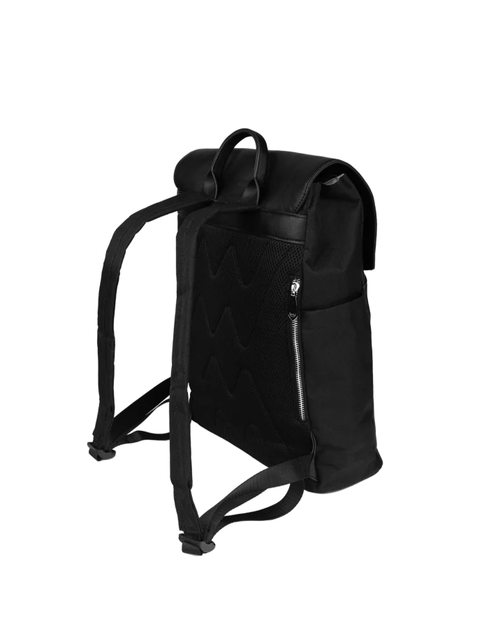 big black faux leather backpack Kylee | Vegan Backpack Purse to for work or weekend trips. NoirTrek Leather Backpack 1.0