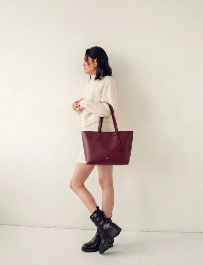 Ysmael Wine Red - large Italian cowhide bag | VUCH