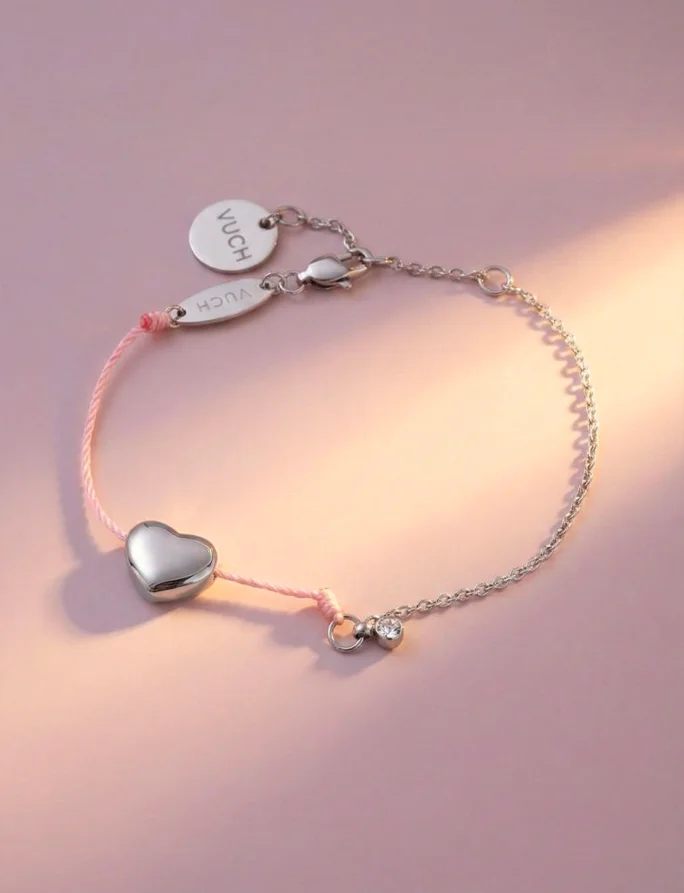 Bracelet Shiny Heart Pink
