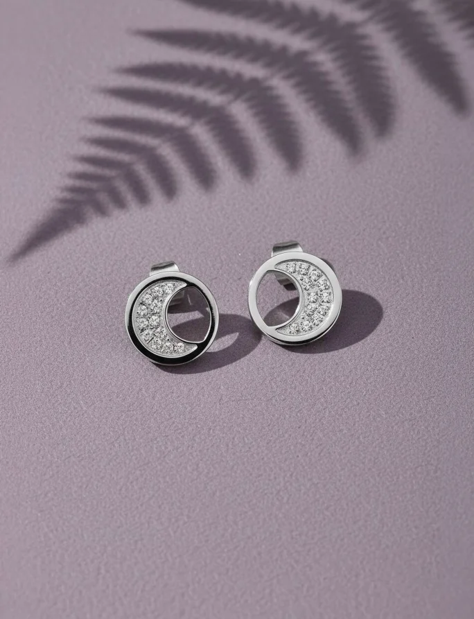 Earrings Moon Silver
