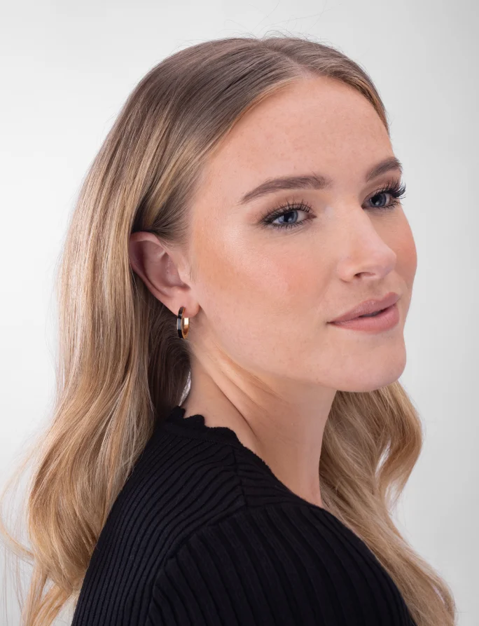 Earrings Black Sara Gold