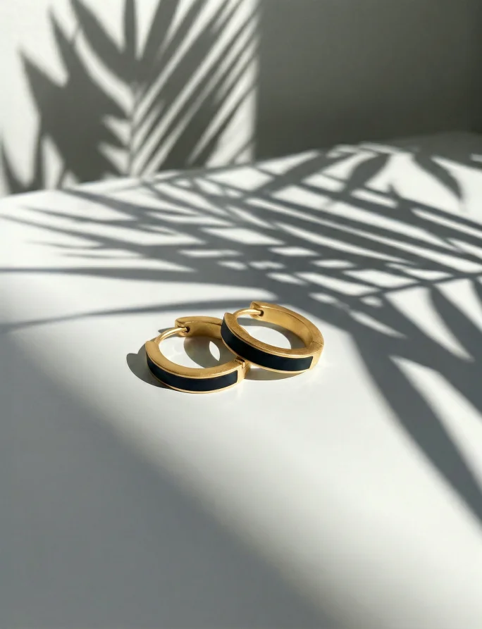 Earrings Black Sara Gold