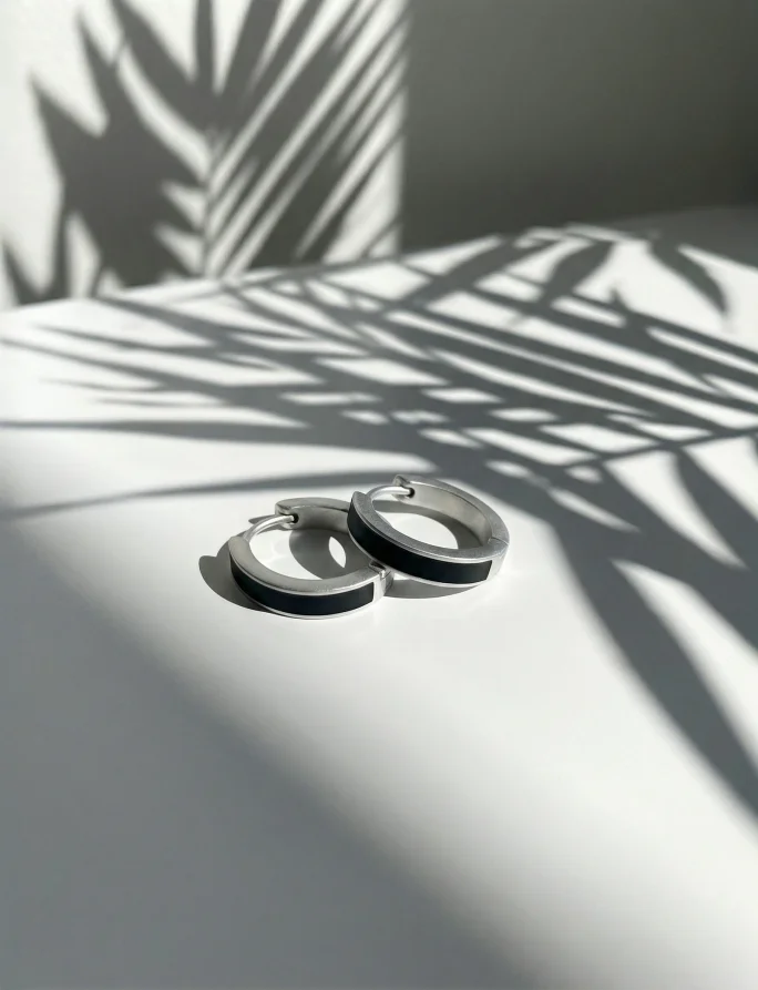 Earrings Black Sara Silver