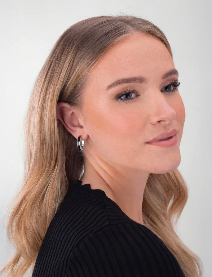 Earrings Black Sara Silver