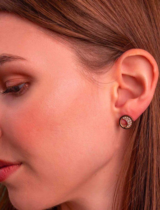 Earrings Moon Rose Gold