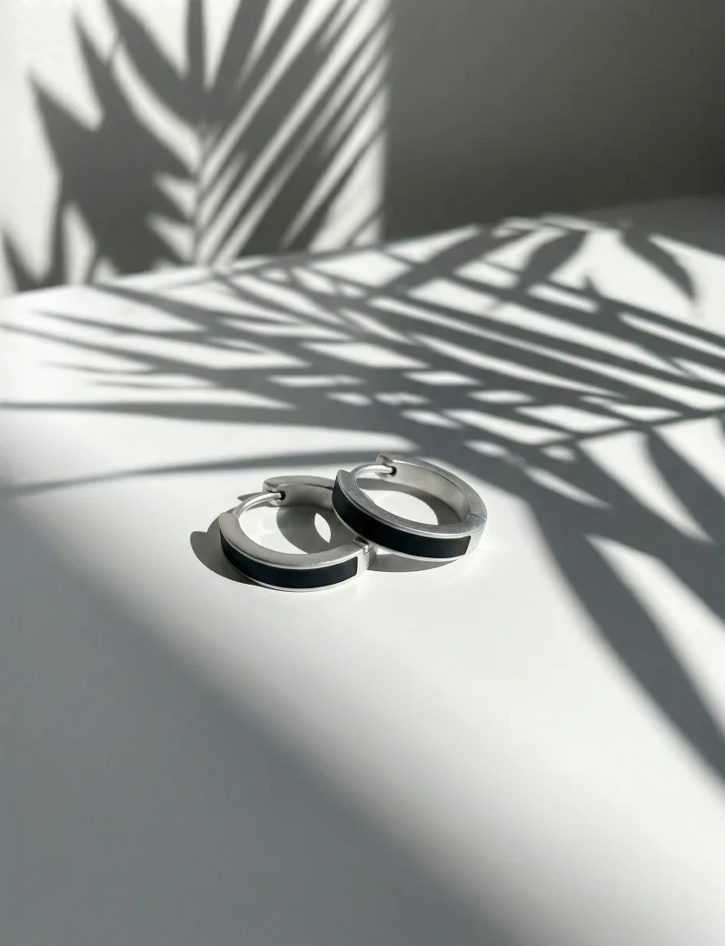 Earrings Black Sara Silver